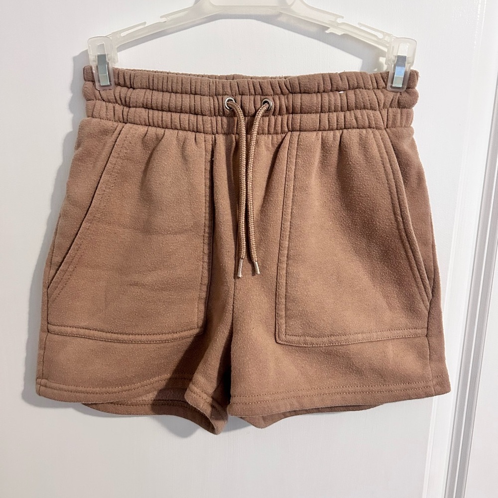 Women's Casual Tan Fleece Shorts